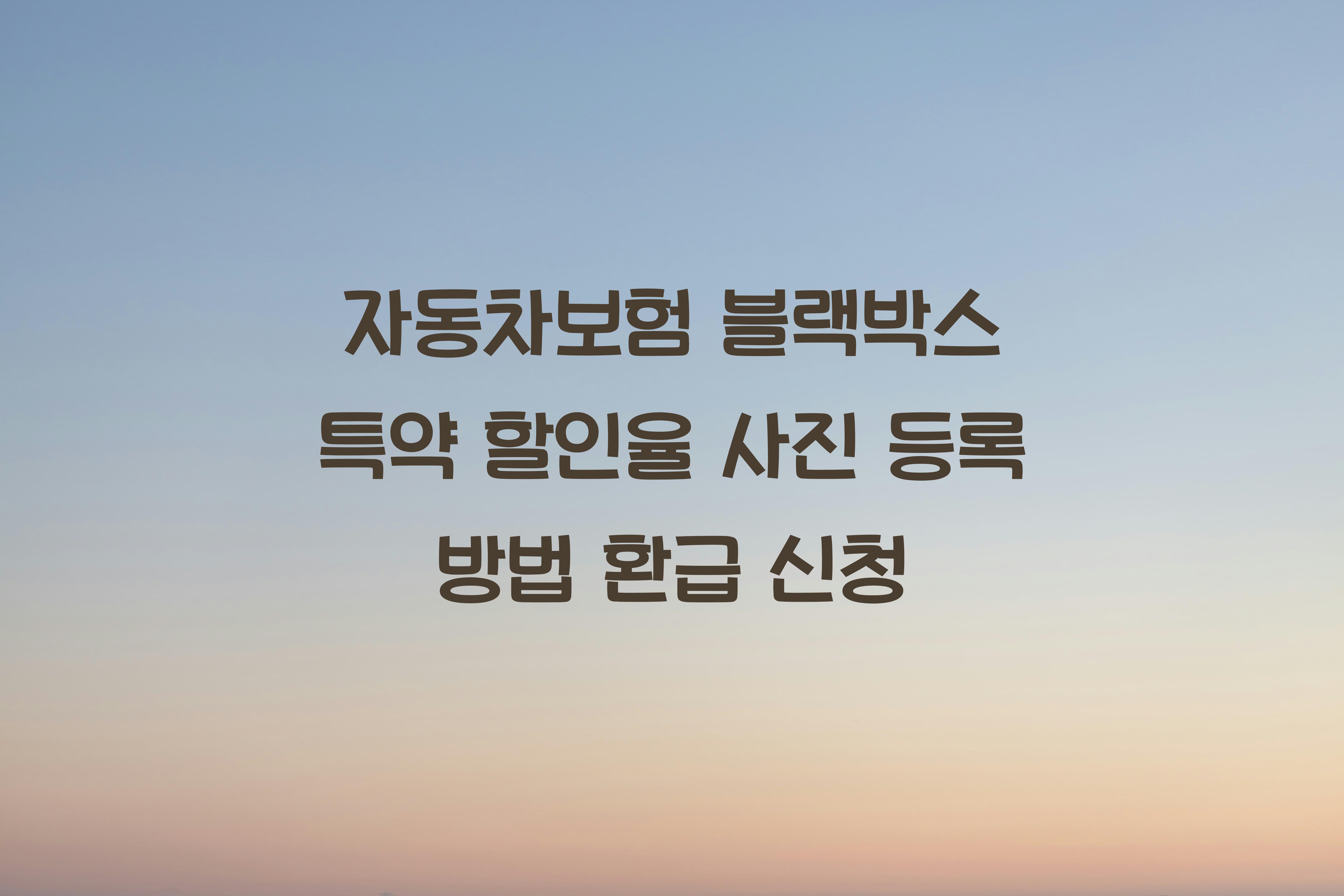 자동차보험 블랙박스 특약