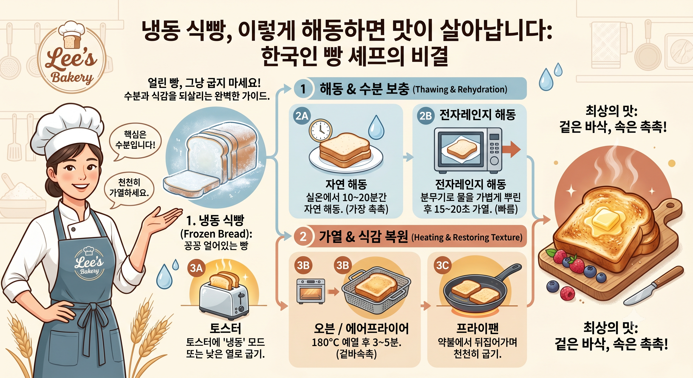 냉동 식빵, 이렇게 해동하면 맛이 살아납니다