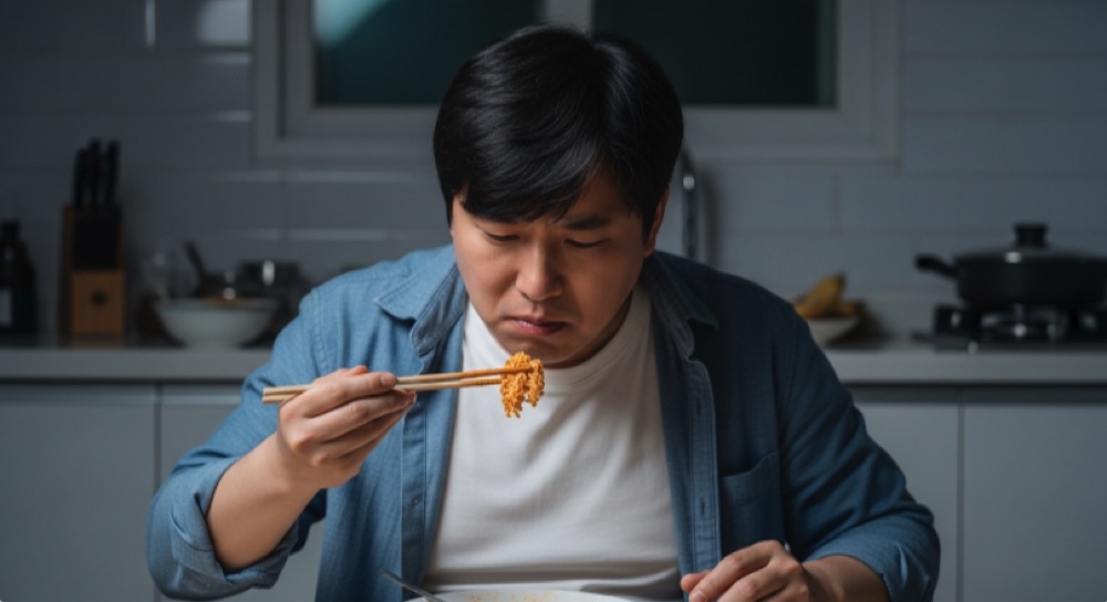 야식 먹다 멈춤