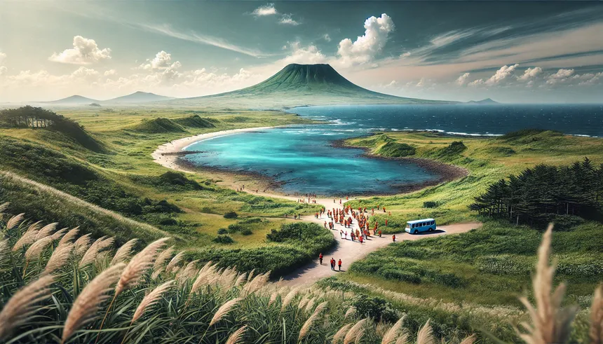 제주 지역 자율방재단이 재난 대응을 위해 모여 있는 현장 모습, 안전을 강조하는 차분한 분위기