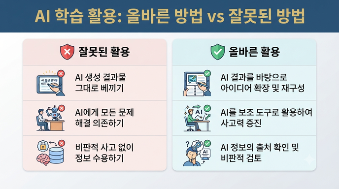 AI 학습 올바른 활용 비교표