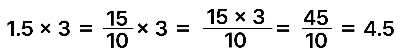 1.5와 3의 곱을 분수를 이용해 풀이함.