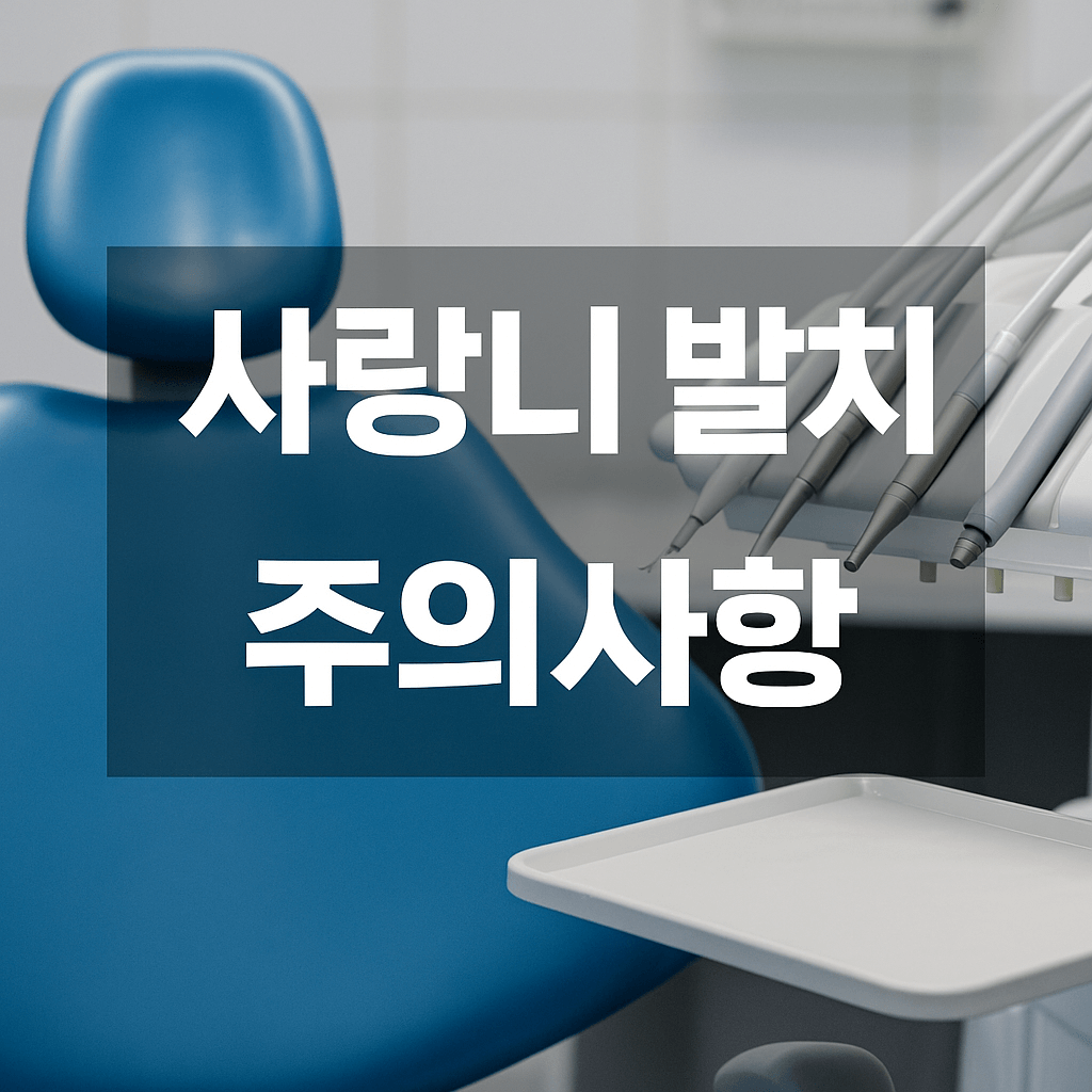 사랑니 발치 후 주의사항