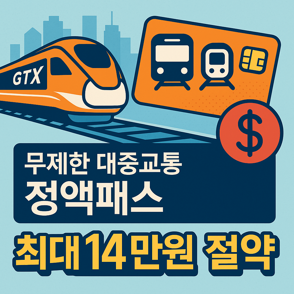 "GTX 열차와 대중교통카드, 14만 원 절약 강조한 정액패스 홍보 인포그래