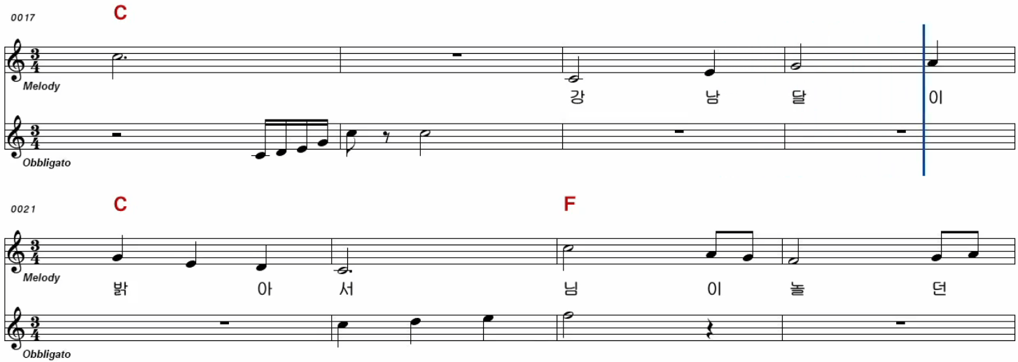 문희옥(이정숙) 낙화유수(강남달) 악보