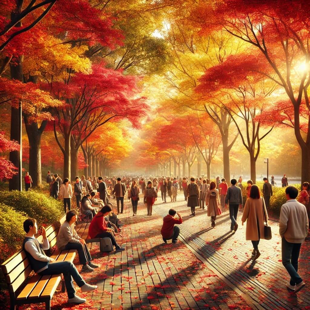 단풍-즐기는-사람들