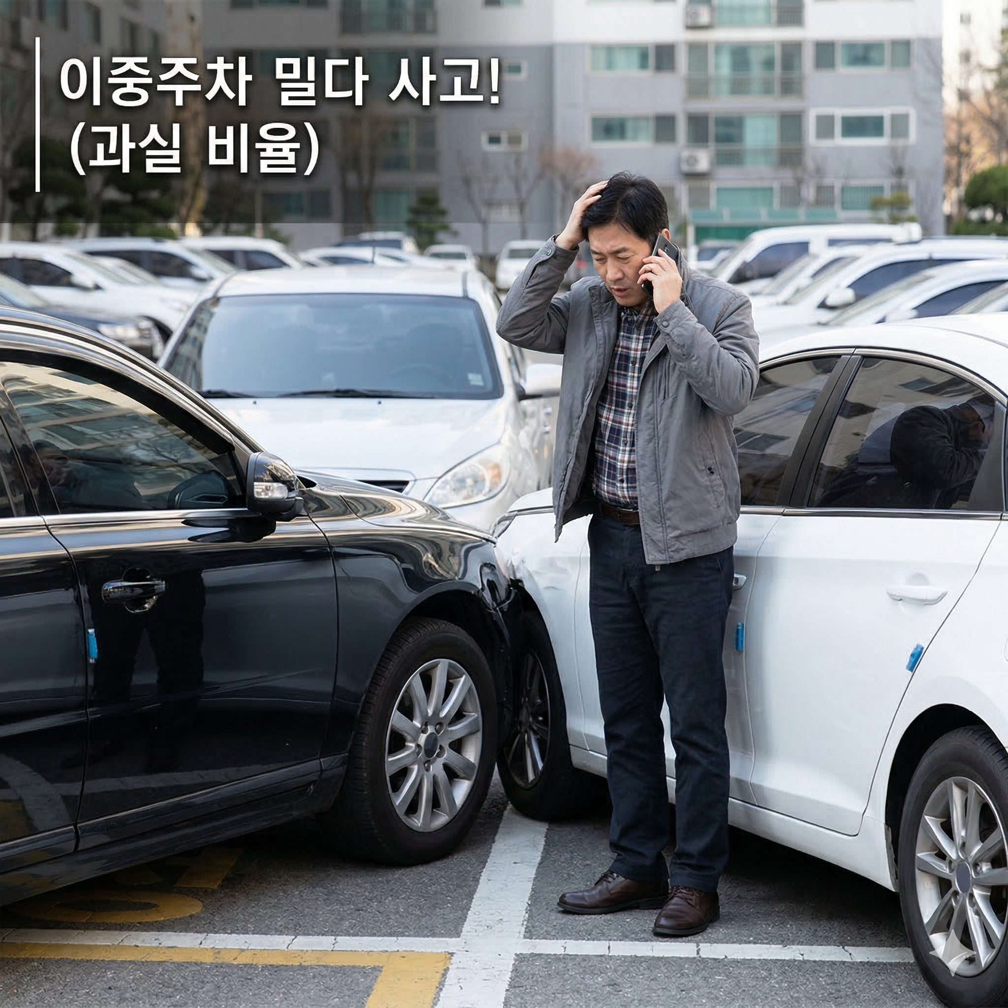 이중 주차된 차량을 밀어 접촉사고 난 경우 과실 비율과 대처 방법