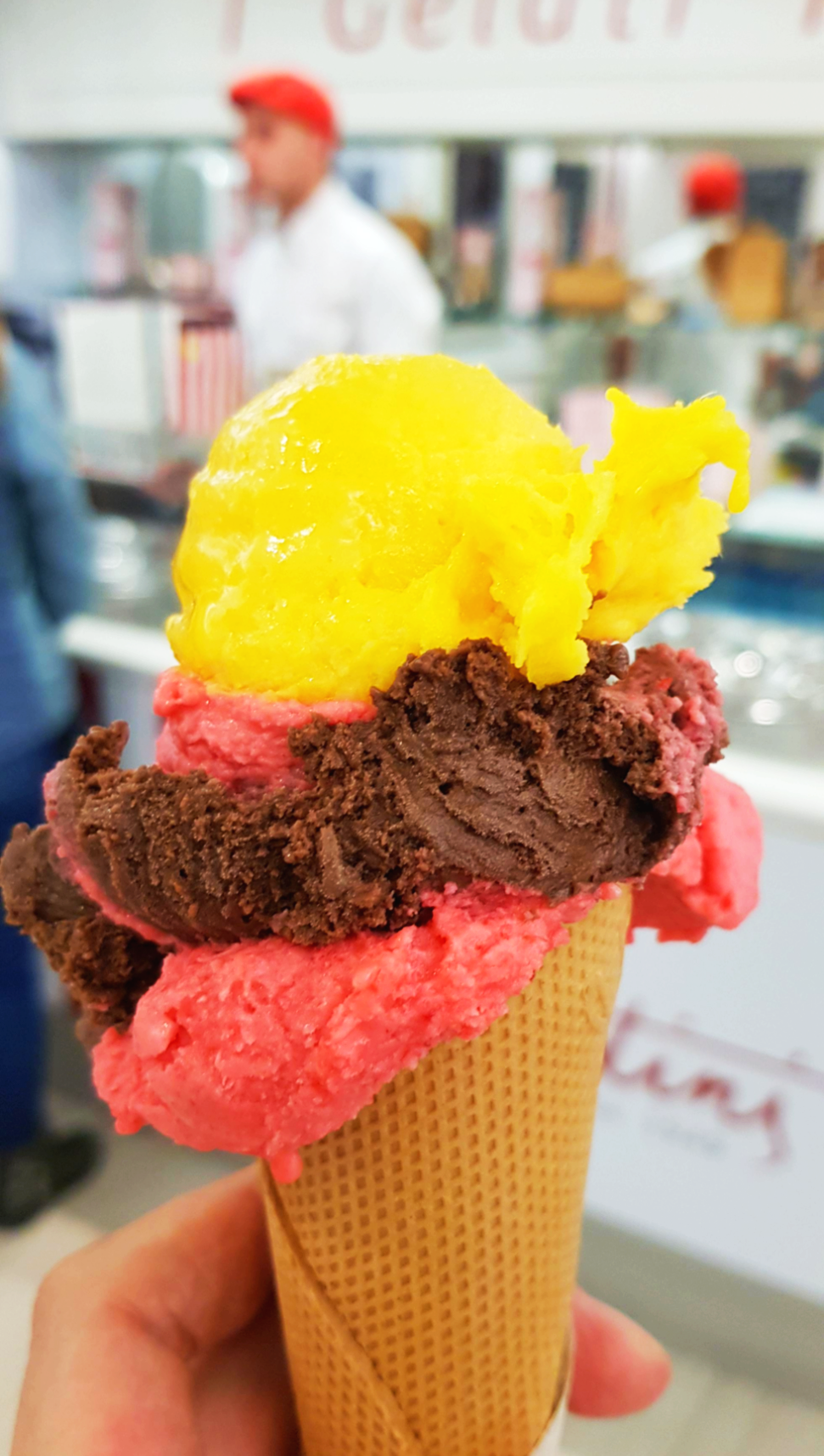 포르투갈 리스본 망고 초코 라즈베리 젤라또