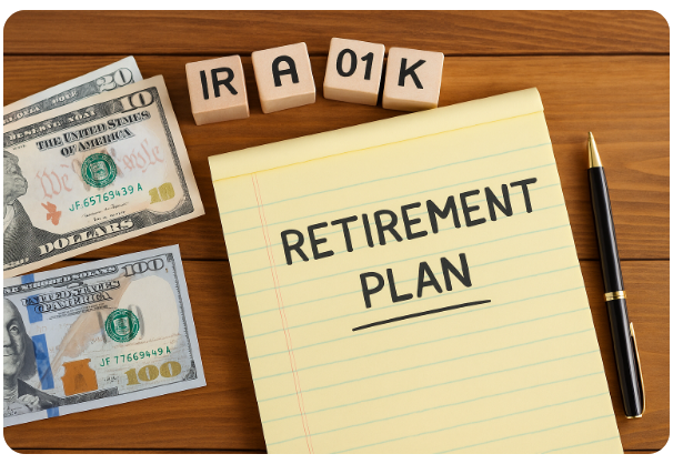 미국식 은퇴 준비 상징 이미지