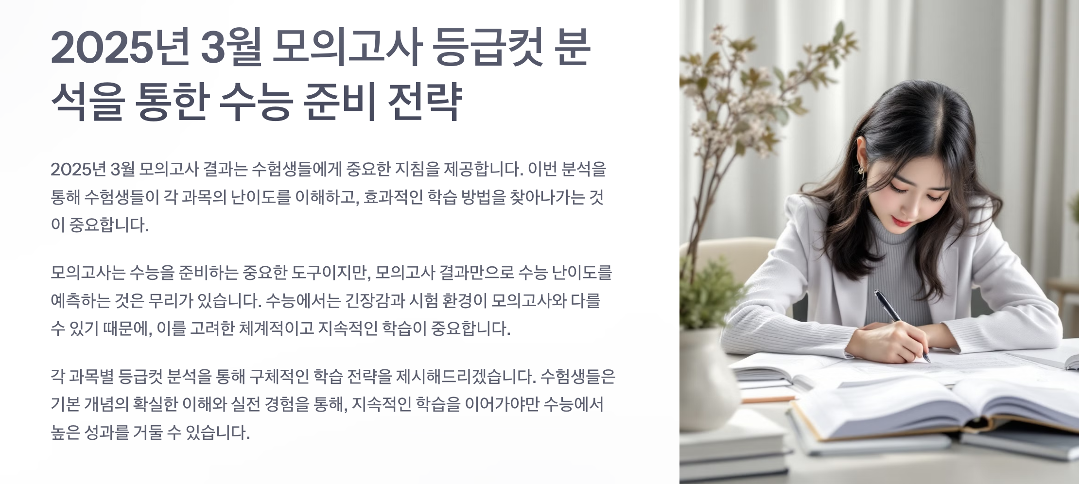 2025년 3월 모의고사 등급컷 분석을 통한 수능 준비 전략