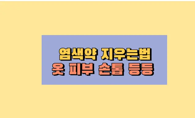 염색약 지우는법 총정리
