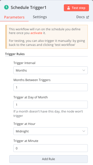 Schedule Trigger 상세설명