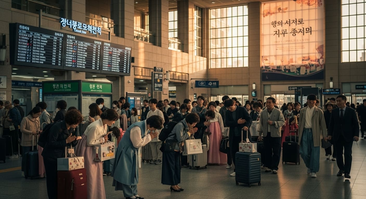 추석 연휴 KTX 열차를 이용하는 승객들