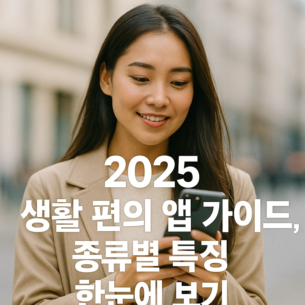 2025 생활 편의 앱 가이드, 종류별 특징 한눈에 보기