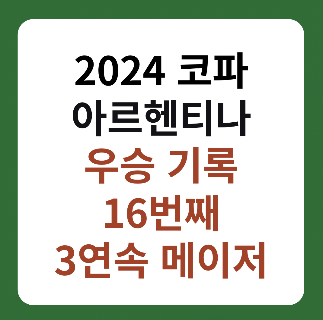 2024 코파아메리카 아르헨티나 우승 기록 통계