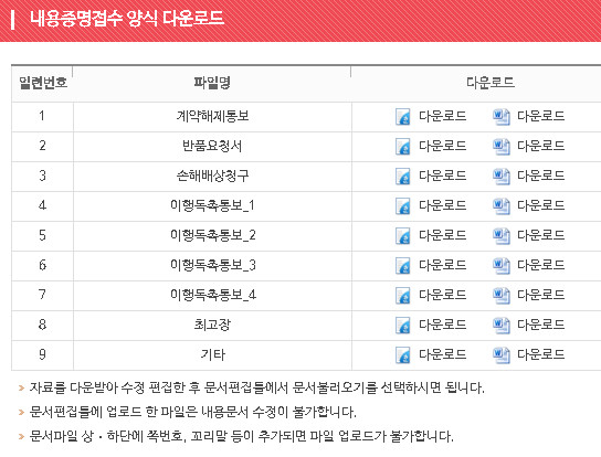 내용증명-양식-다운로드