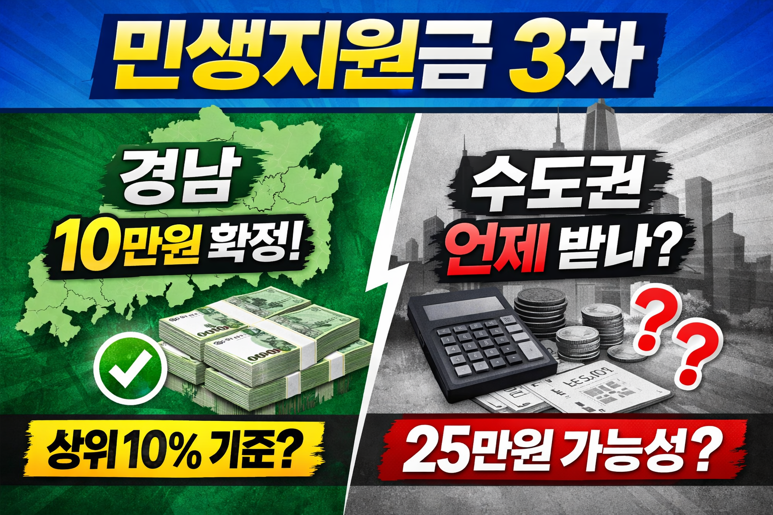 민생지원금 3차 총정리|경남은 지급 확정, 수도권은? 신청방법·지급시기·사용처·잔액조회까지 한 번에