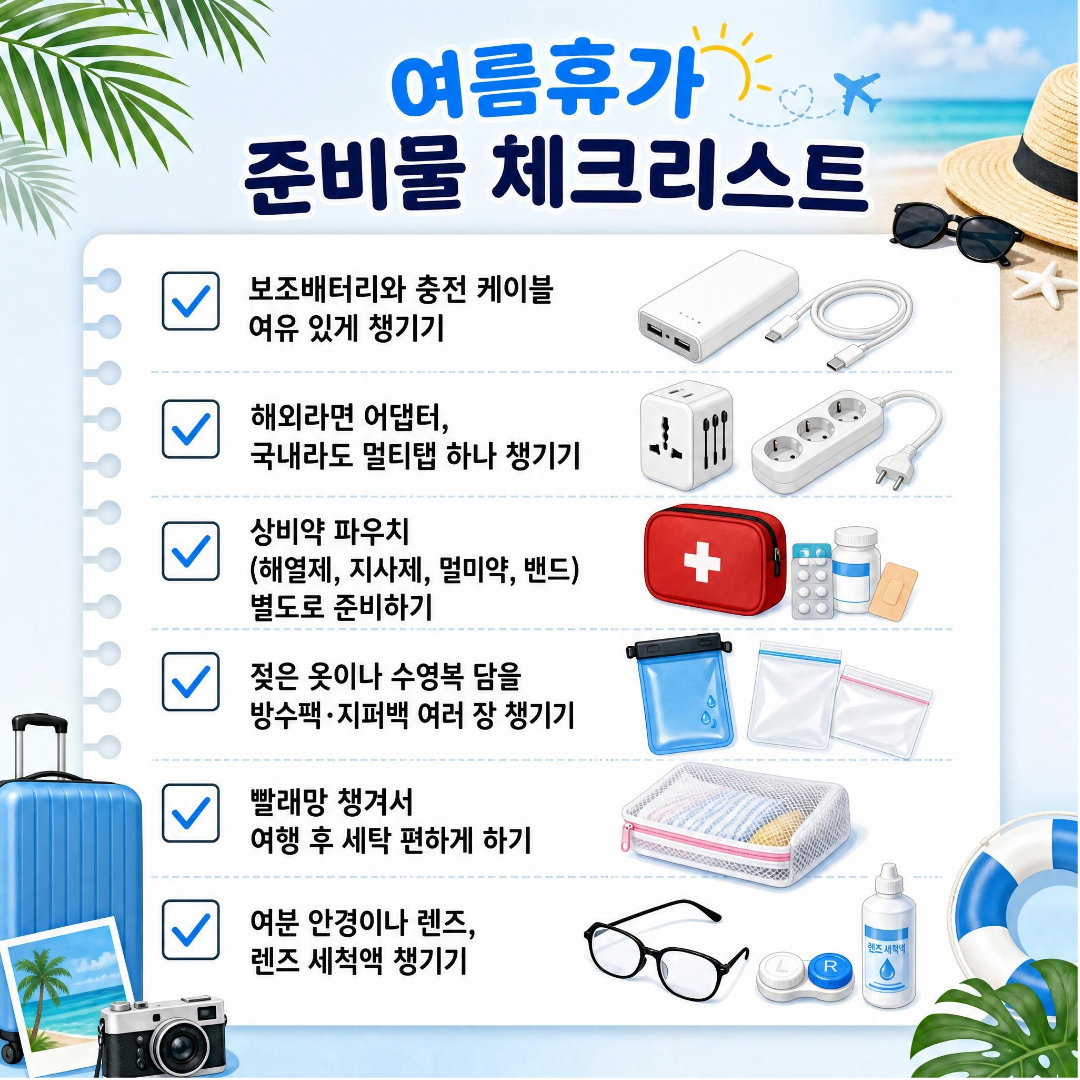 여름휴가 준비물 체크리스트