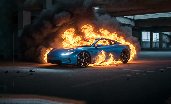 전기차 화재 사진