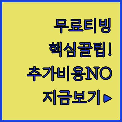 추가 비용 부담 없이 티빙을 계속 보..