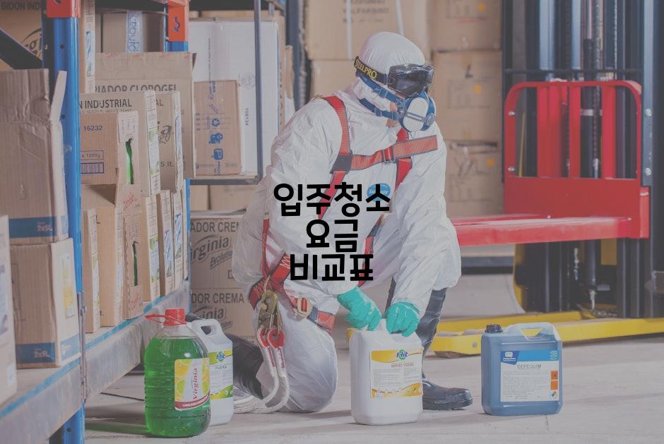 입주청소 요금 비교표