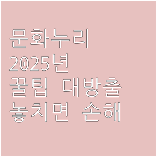 2025년 문화누리카드: 놓치면 손해..