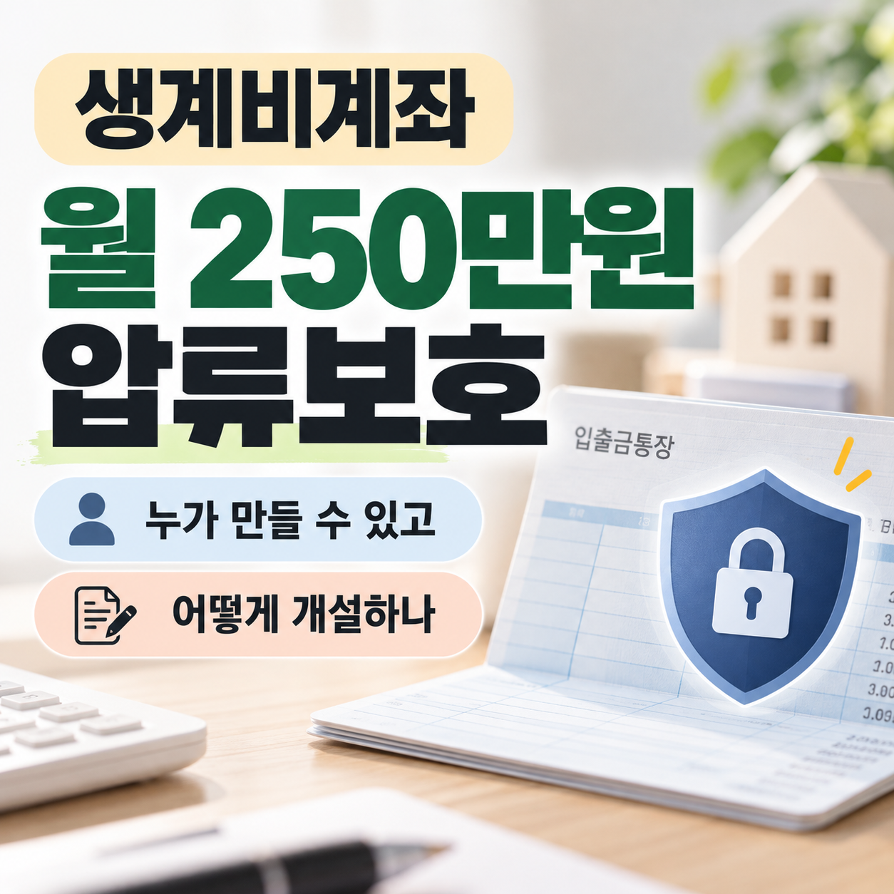 생계비계좌 월 250만원 압류보호