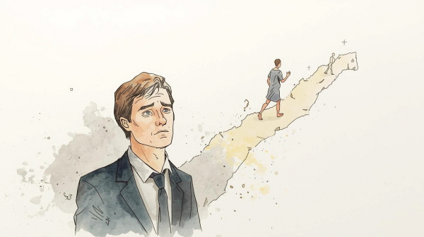 INTJ 성인은 리더십을 발휘하며 방향을 제시하는 역할을 자주 맡습니다. 그러나 다른 사람들의 불신이나 반대에 부딪히면, 자기 능력에 대한 의심이 커지고 상실은 더욱 깊어집니다에 관한 그림