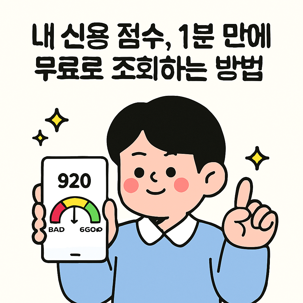 내 신용 점수, 1분 만에 무료로 조회하는 방법 (대출 금리 절약의 첫걸음!)