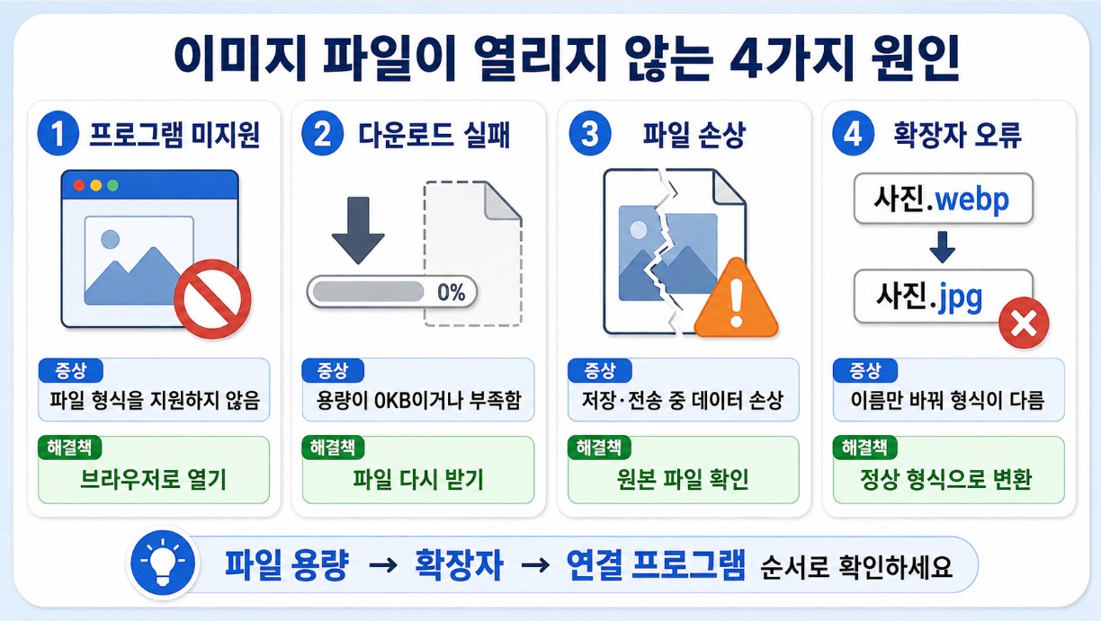 이미지 파일이 열리지 않는 4가지 원인