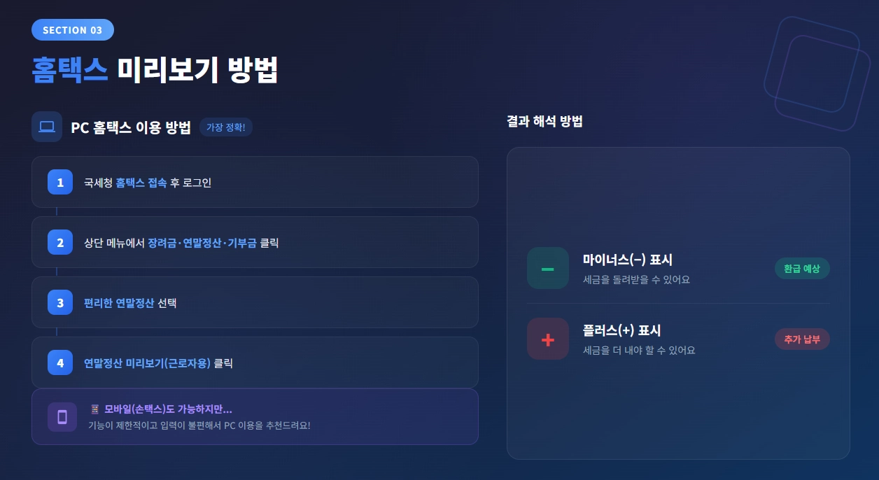 연말정산 미리보기 방법