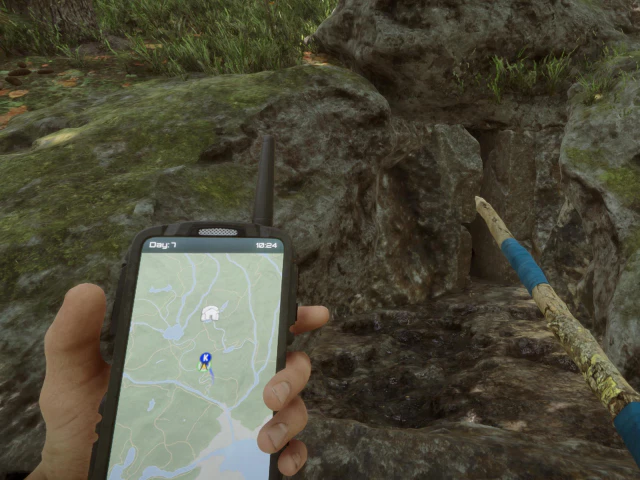 게스트 키카드가 위치한 동굴 입구.