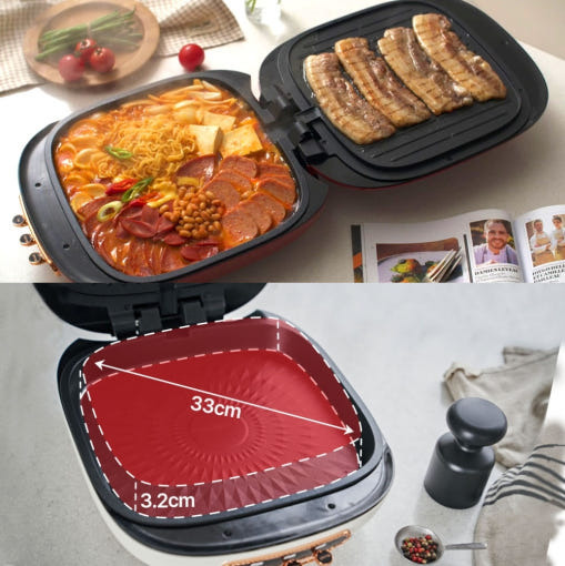 콤팩트하고 휴대하기 편리한 더블몬스터 양면 그릴 팬