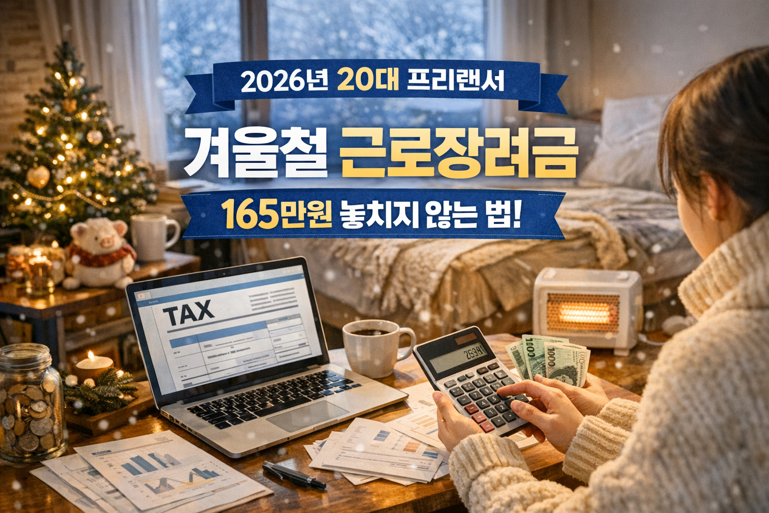 2026년 20대 프리랜서 단독가구, 겨울철 근로장려금 165만원 놓치지 않는 법