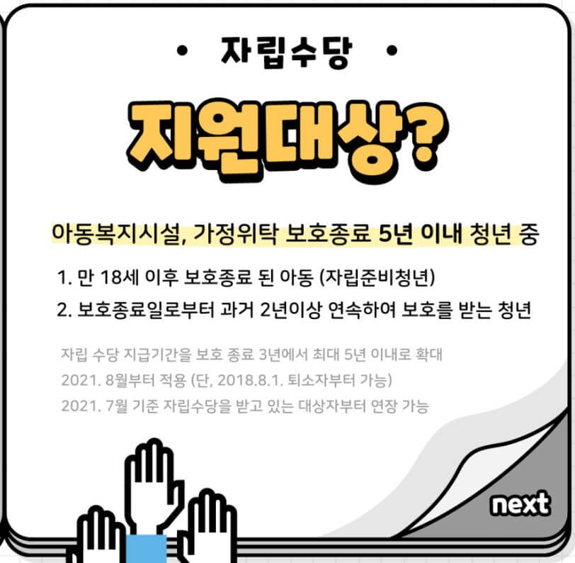 자립준비청년 자립수당