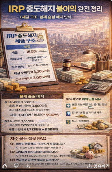 IRP 중도해지 세금 구조 인포그래픽