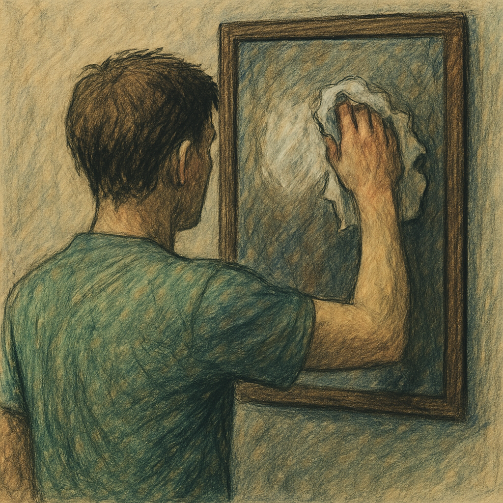 거울 닦는 남자