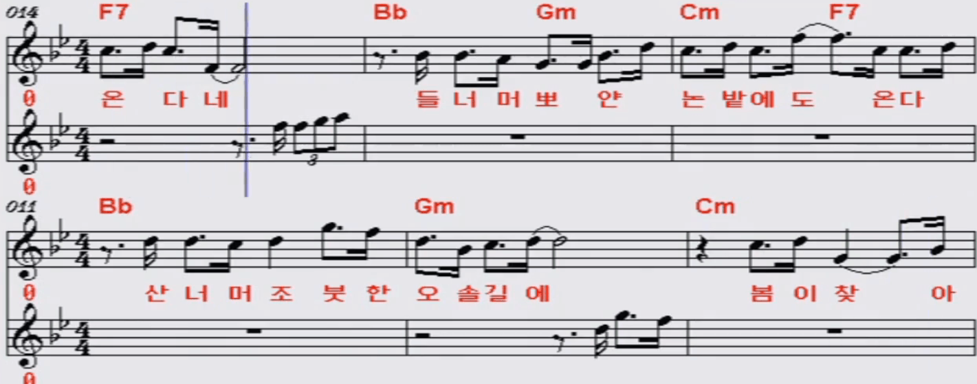 김희진(박인희) 봄이 오는 길 악보