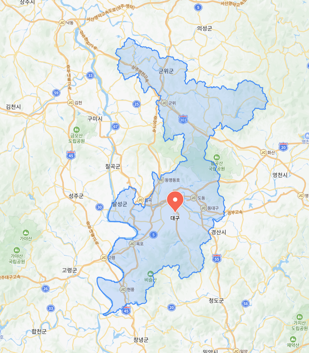 대구 지도