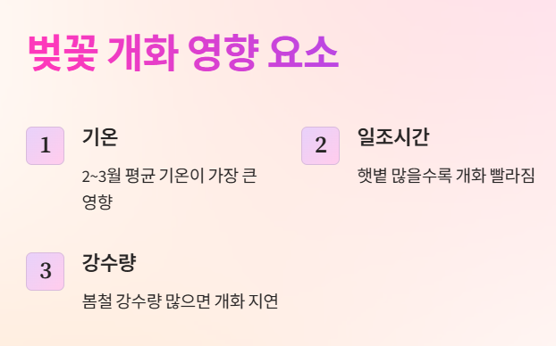 벚꽃 개화에 영향을 미치는 요소