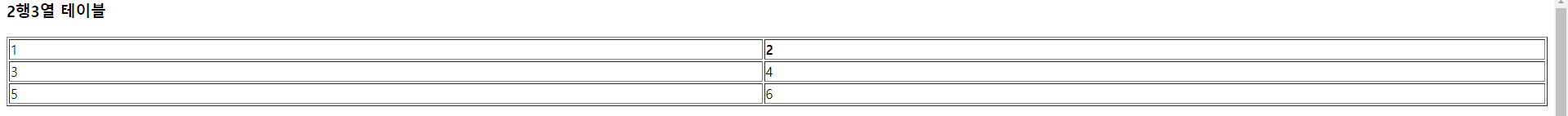 2행 3열 html