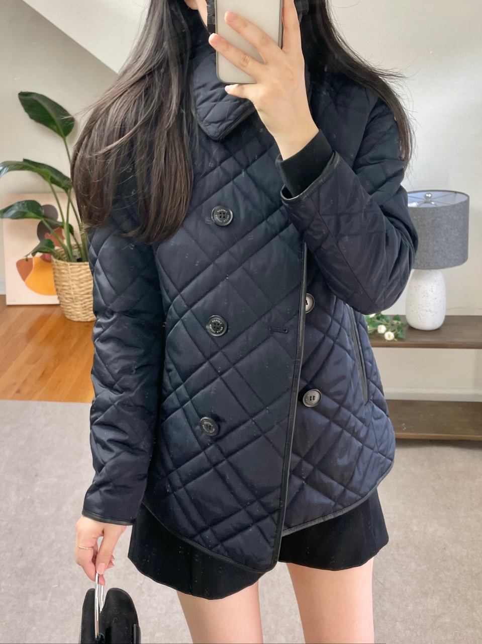 로렌랄프로렌 여성 자수로고 더블 퀼팅 누빔패딩 자켓