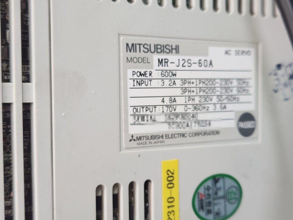 미쓰비시(MITSUBISHI) 서보드라이버 MR-J2S-60A AL17 알람 해결 수리 완료