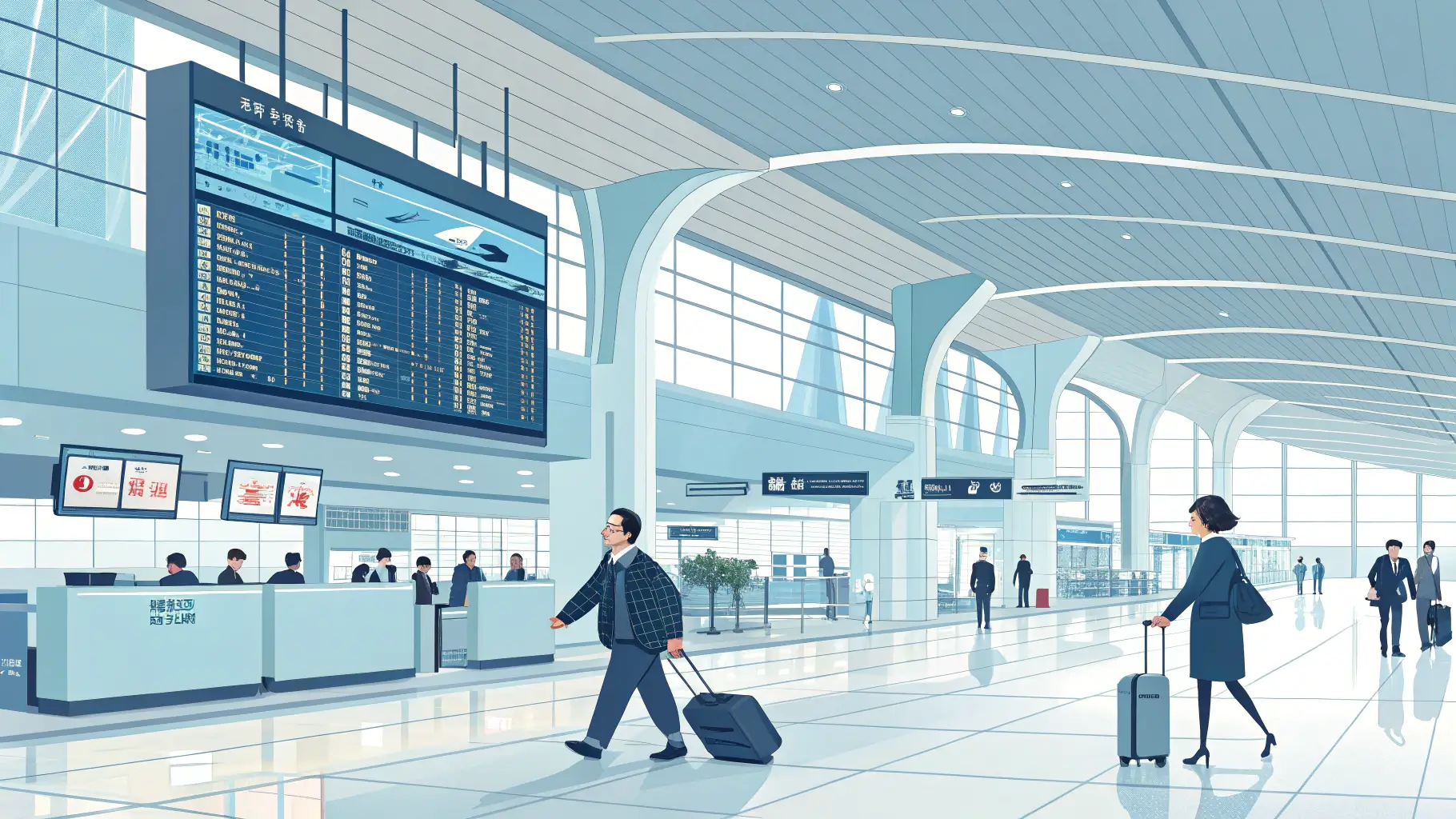 일본 공항에서 지연 여부를 물어볼 때 - 飛行機は遅れていますか