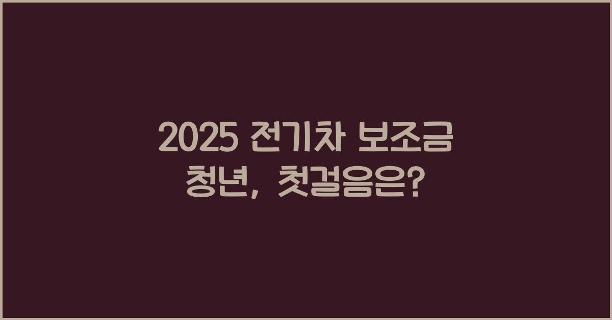 2025 전기차 보조금 청년