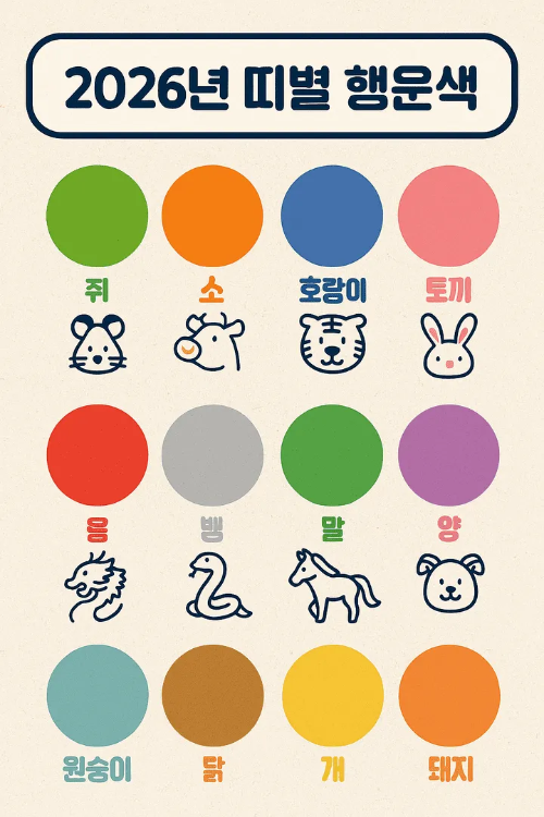 2026년 띠별 행운색