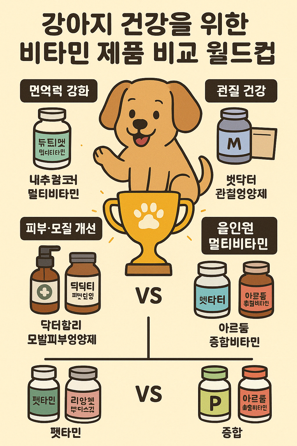 🏆 강아지 건강을 위한 비타민 제품 비교 월드컵