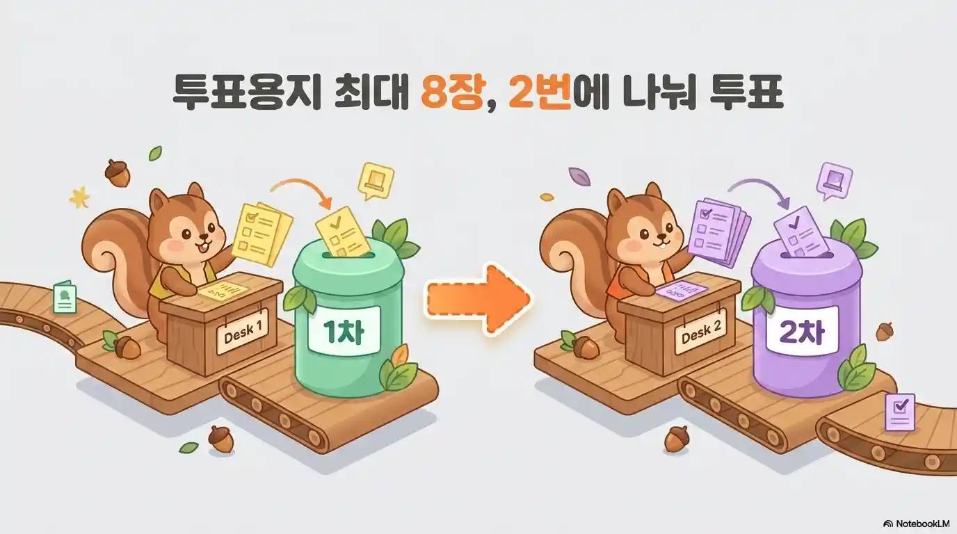 6.3 지방선거 투표용지 최대 8장, 1차 2차 두 번에 나눠 투표하는 방법 안내