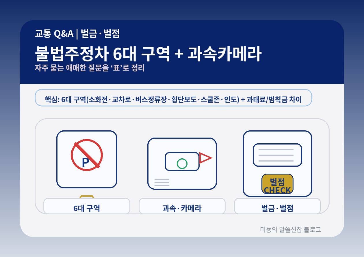 불법주정차 6대 구역&middot;교통사고 벌금&middot;과석단속카메라 - 사람들이 제일 헷갈리는 "애매한 질문" 모듬 교통 Q&amp;A