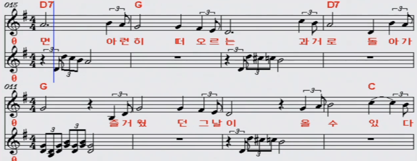 여운 과거는 흘러갔다 악보